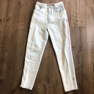 Vintage LA Gear 80s High Waisted Side Lace Acid Wash Jeans 9/27